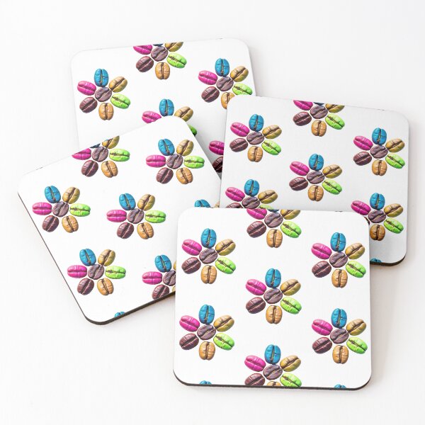 Item preview, Colourful Coffee Bean Flower Design designed and sold by Fabricbella.