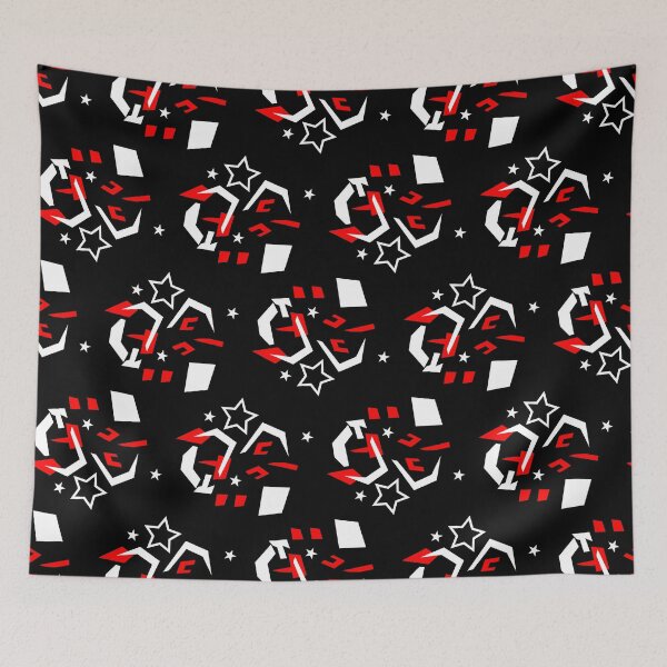 Item preview, Abstract Schematic - Random Red Whie Vector Circuitry and Geometric HUD Pattern designed and sold by The Nomadic Designs.