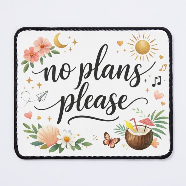Item preview, No Plans Please – Aesthetic Minimal Quote Design on White Background designed and sold by Sanika arts .