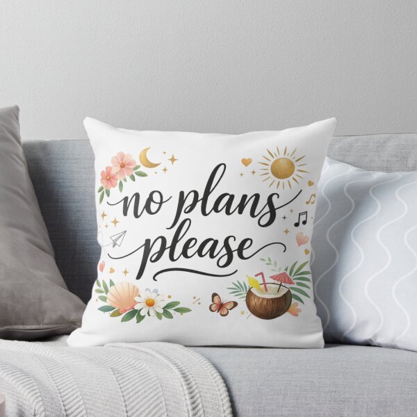 Item preview, No Plans Please – Aesthetic Minimal Quote Design on White Background designed and sold by Sanika arts .