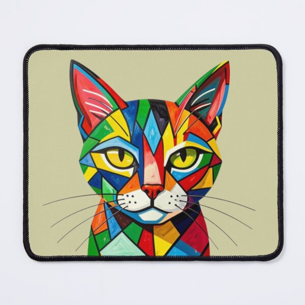Item preview, Colorful Abstract Kitty Illustration Rainbow Mosaic Design designed and sold by AlxVel.
