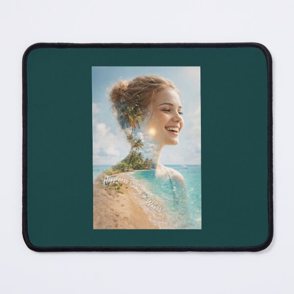 Item preview, Happiness Comes in Waves – Beach Double Exposure Art designed and sold by DesignerThreads.