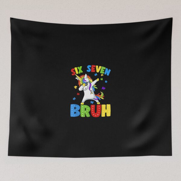 Item preview, Six Seven 67 Bruh Dabbing Unicorn Puzzle Autism Awareness designed and sold by Desdenhoshell.