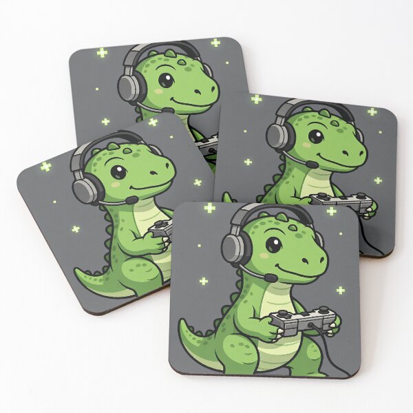 Item preview, Cute Gamer Dinosaur Gaming Illustration Design designed and sold by cnaaArt.