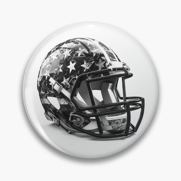Item preview, Patriotic Football Helmet – Stars & Stripes Grunge Texture (Black & White) designed and sold by inkoutninja.
