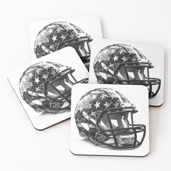 Item preview, Patriotic Football Helmet – Stars & Stripes Grunge Texture (Black & White) designed and sold by inkoutninja.