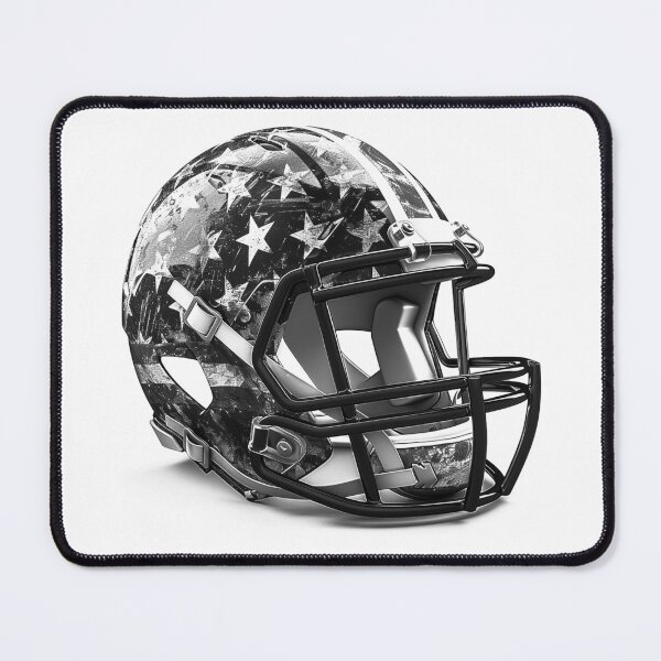 Item preview, Patriotic Football Helmet – Stars & Stripes Grunge Texture (Black & White) designed and sold by inkoutninja.