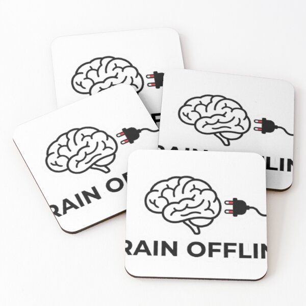 Item preview, Brain Offline Sticker – Relatable Burnout Humor – Minimal Tech Style Design designed and sold by Vegasstickers.