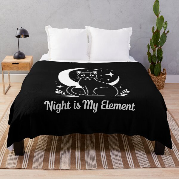 Item preview, Black Cat Gothic Aesthetic Shirt – Night Is My Element Crescent Moon Design designed and sold by ImaginedSpace7.