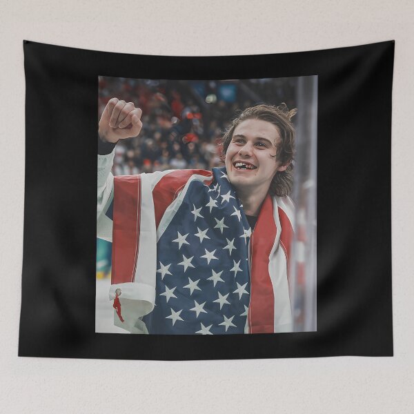 Artikelvorschau, Jack Hughes, Team USA Hockey, Lächeln entworfen und verkauft von jiyask.