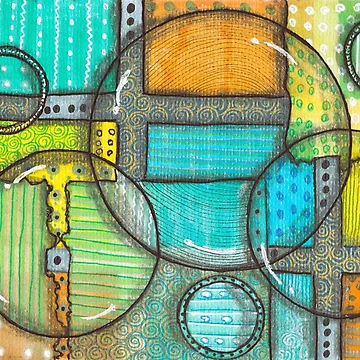 Artwork thumbnail, Abstract Geometric Zentangle Patterns Drawing by ColorWander