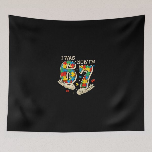 Item preview, I Was 6 Now I'M 7 Autism Birthday designed and sold by Desdenhoshell.