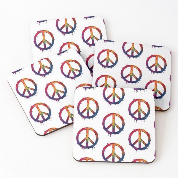 Item preview, Rainbow Peace Symbol Paint Splatter Art designed and sold by Fabricbella.