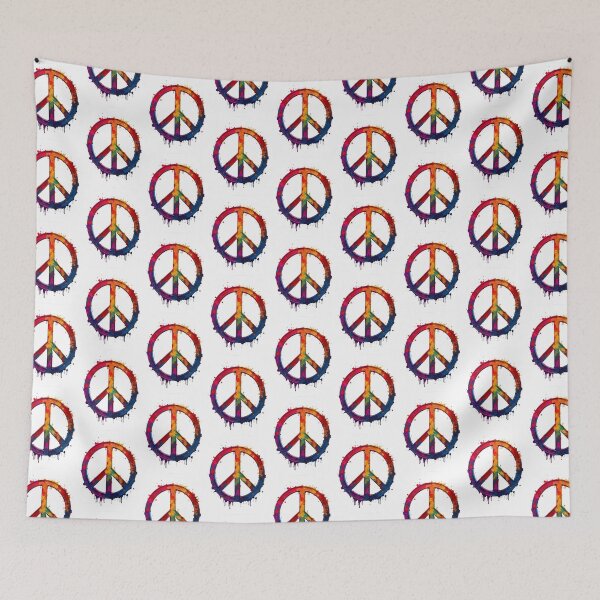 Item preview, Rainbow Peace Symbol Paint Splatter Art designed and sold by Fabricbella.