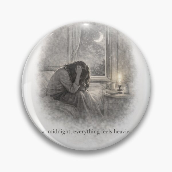 Item preview, At Midnight, Everything Feels Heavier designed and sold by ByKubraArt.