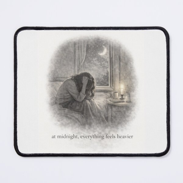 Item preview, At Midnight, Everything Feels Heavier designed and sold by ByKubraArt.