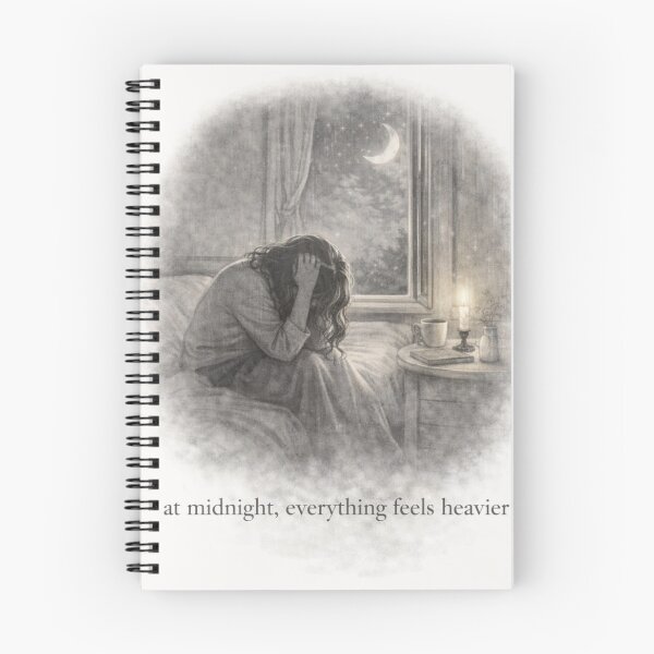 Item preview, At Midnight, Everything Feels Heavier designed and sold by ByKubraArt.