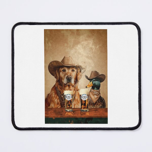 Item preview, 2 Cowboy Dogs Lighting Up & Drinking Beer – Funky Western Art Print Poster | Vintage Saloon Style Wall Decor designed and sold by jenniferkimbal.