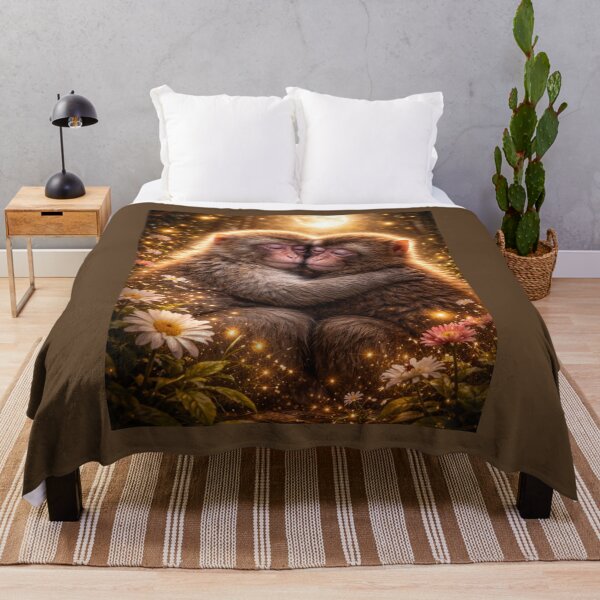 Item preview, Baby Macaque Soul Bond – Emotional Monkey Wildlife Art designed and sold by GeoWild Designs.