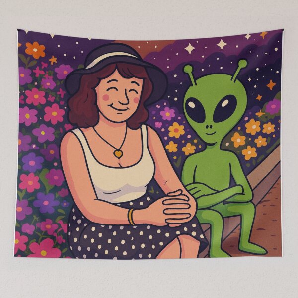 Item preview, Alien Zoo Garden — Whimsical Cosmic Encounter designed and sold by LuxuryApparels.