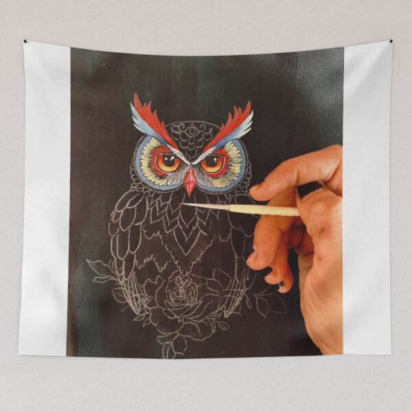 Item preview, Owl Coheed And & Cambria with Silver Feathers designed and sold by Rishstrethphoto.