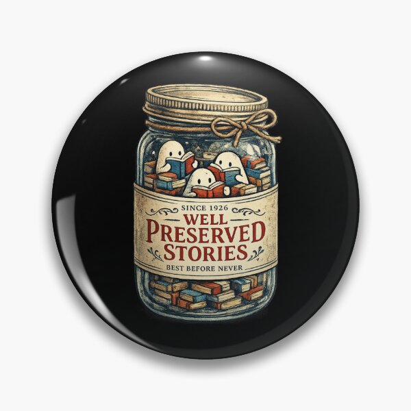 Item preview, Well Preserved Stories Vintage Reading Ghost Jar Illustration designed and sold by 97Ts.