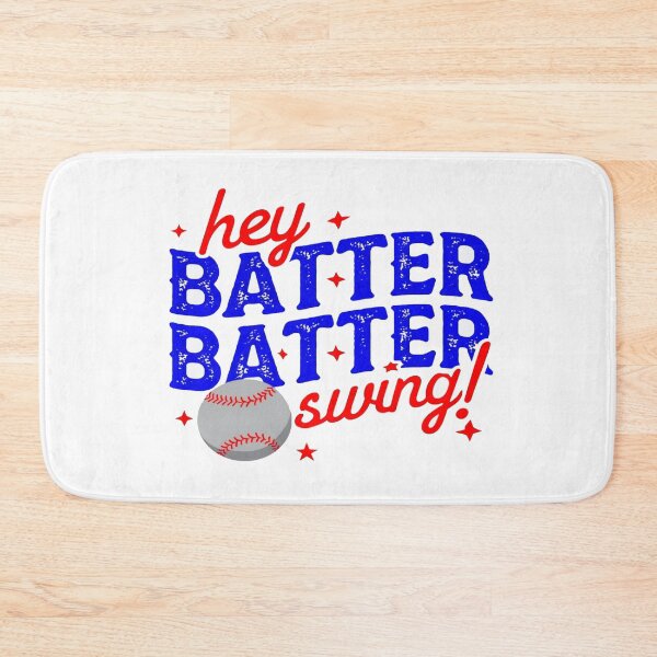 Item preview, Hey Batter Batter Swing Baseball Typography Art – Fun Sports Quote Print for Players & Fans designed and sold by Bright Nest Studio.
