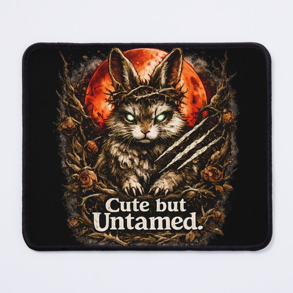 Item preview, Cute but Untamed – Wild Rabbit Under the Red Moon designed and sold by Astralia.