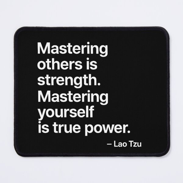 Item preview, True Power – Master Yourself | Lao Tzu (White Font) designed and sold by TshirtsLabs.