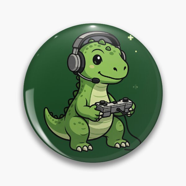 Item preview, Cute Gamer Dinosaur Gaming Illustration Design designed and sold by cnaaArt.
