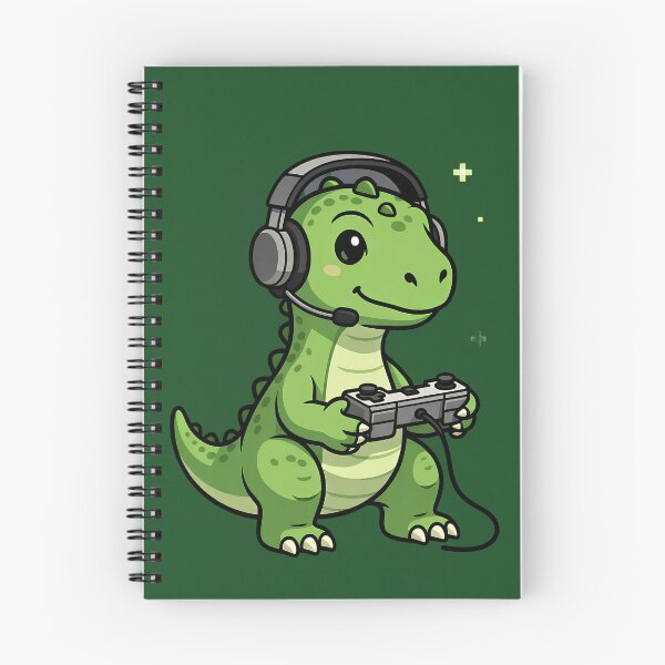 Item preview, Cute Gamer Dinosaur Gaming Illustration Design designed and sold by cnaaArt.