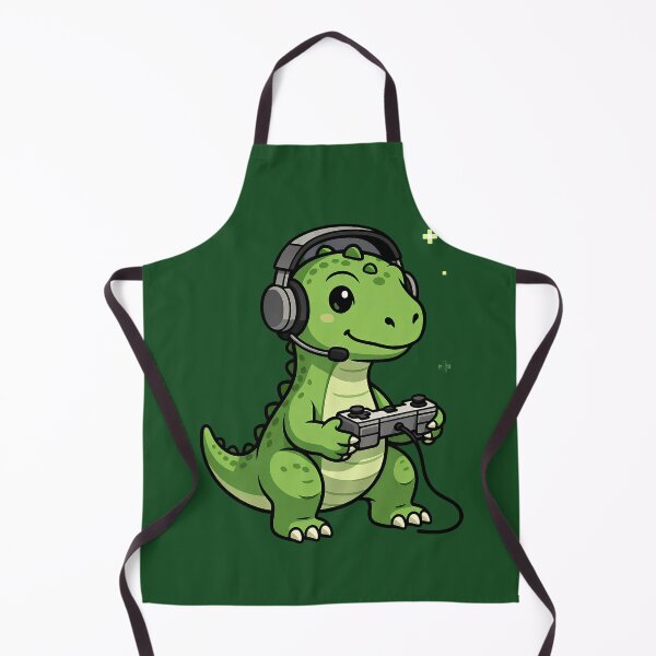 Item preview, Cute Gamer Dinosaur Gaming Illustration Design designed and sold by cnaaArt.