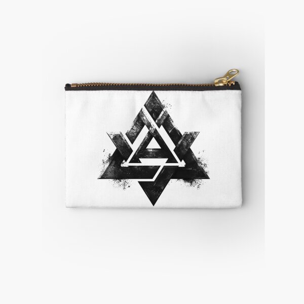 Item preview, Valknut Triangle Knot Symbol – Geometric Norse-Inspired (Black & White Grunge) designed and sold by inkoutninja.