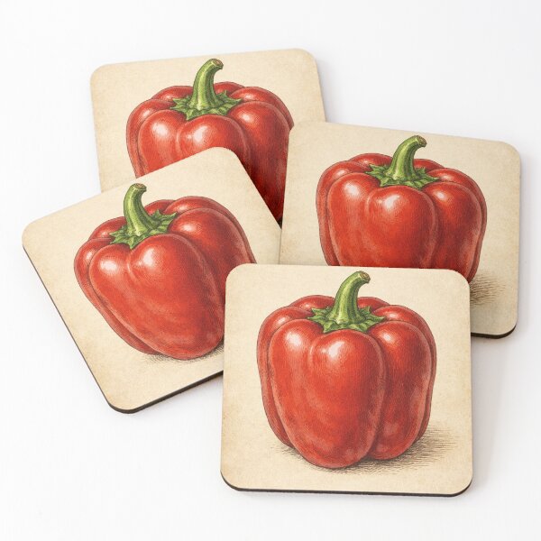 Item preview, Vintage Red Bell Pepper Botanical Print - Farmhouse Kitchen Wall Art designed and sold by Darlin8888.