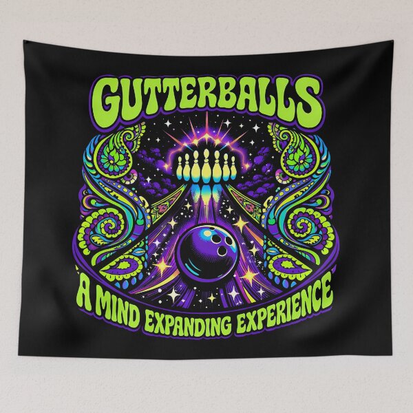 Item preview, Psychedelic Cosmic Bowling Gutterball Vintage Poster designed and sold by agearb.