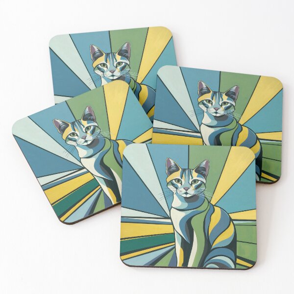 Item preview, Mid Century Modern Cat Art Print – Retro 1950s Atomic Cat Illustration, Minimalist MCM Wall Decor designed and sold by Tamas Das.
