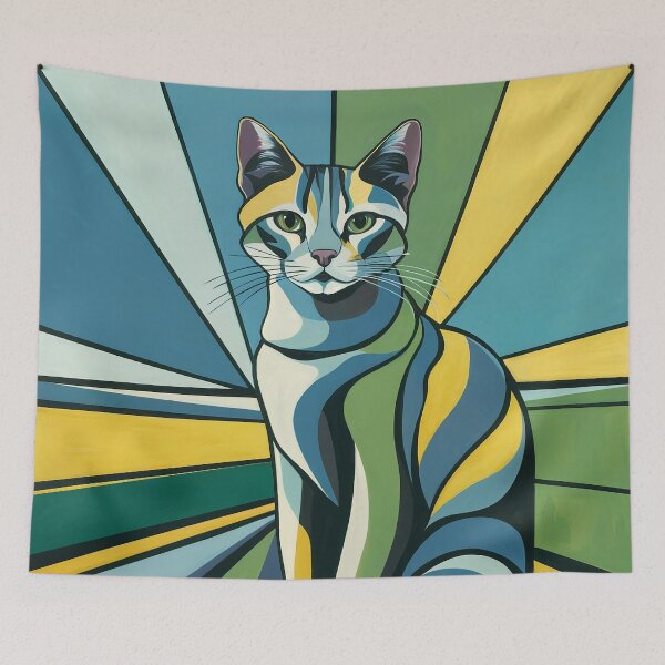 Item preview, Mid Century Modern Cat Art Print – Retro 1950s Atomic Cat Illustration, Minimalist MCM Wall Decor designed and sold by Tamas Das.