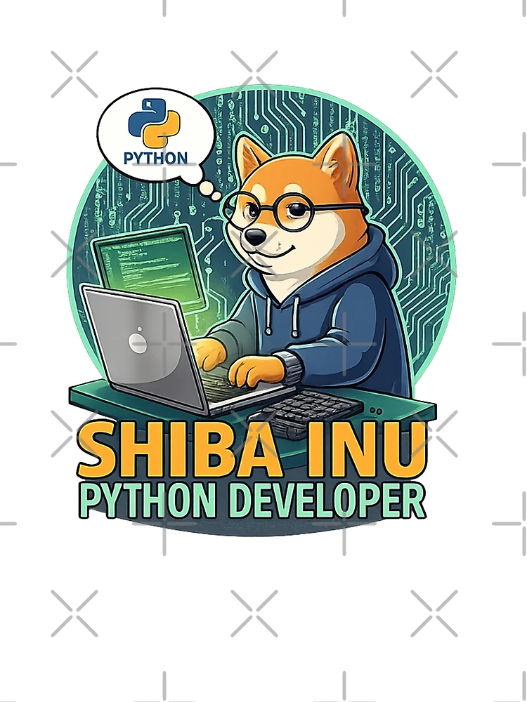 Thumbnail 3 of 3, Scarf, Shiba Inu Python Developer - Coding Dog Geek Art designed and sold by craftedd.