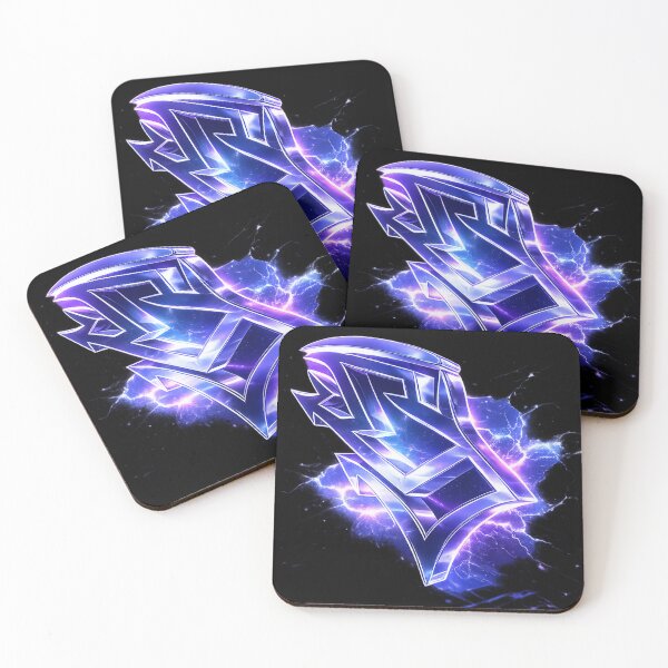 Item preview, Electric Blue Chrome Graffiti - Lightning Strike Streetwear designed and sold by HubiUrbanStudio.