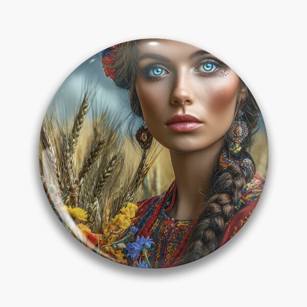 Item preview, Young Woman in Traditional Attire Holding Flowers designed and sold by Artessie.