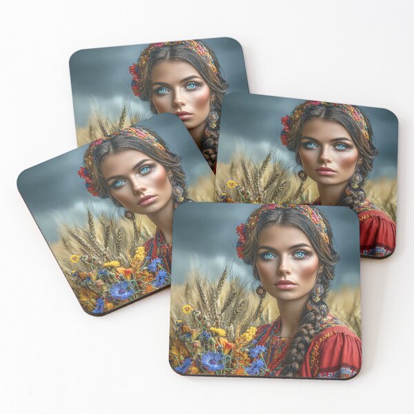 Item preview, Young Woman in Traditional Attire Holding Flowers designed and sold by Artessie.