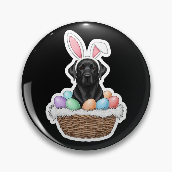 Item preview, Black Lab Easter Bunny Dog in Basket Funny Labrador Easter designed and sold by OlakunleOloroz.