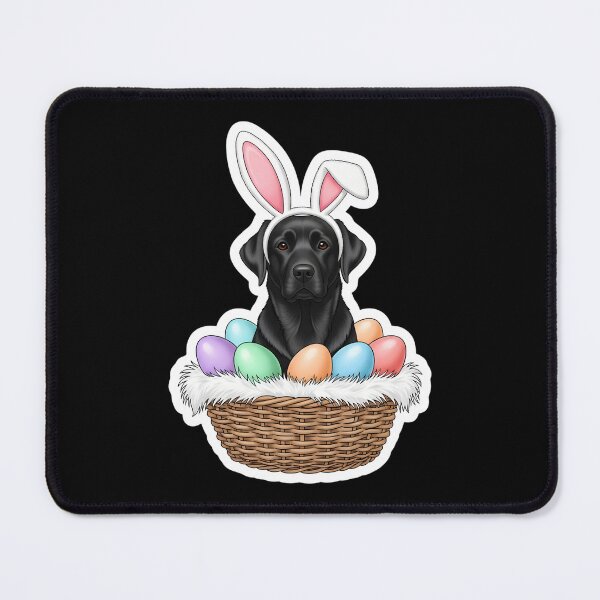 Item preview, Black Lab Easter Bunny Dog in Basket Funny Labrador Easter designed and sold by OlakunleOloroz.