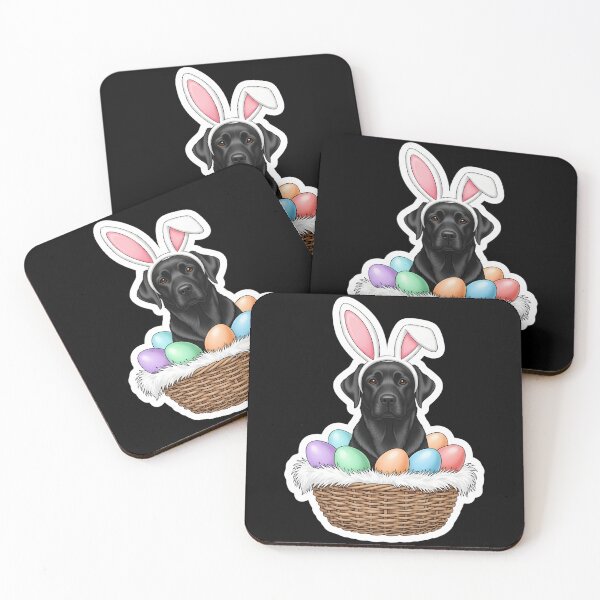 Item preview, Black Lab Easter Bunny Dog in Basket Funny Labrador Easter designed and sold by OlakunleOloroz.