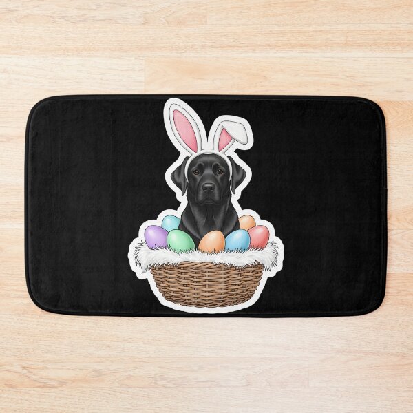 Item preview, Black Lab Easter Bunny Dog in Basket Funny Labrador Easter designed and sold by OlakunleOloroz.