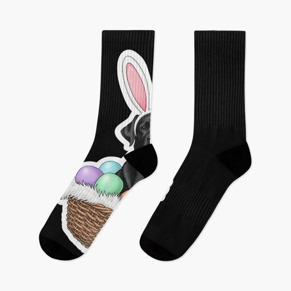 Item preview, Black Lab Easter Bunny Dog in Basket Funny Labrador Easter designed and sold by OlakunleOloroz.