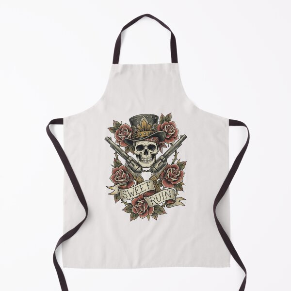 Item preview, "Sweet Ruin" Traditional Tattoo Skull & Revolvers Tee designed and sold by benjyjump.