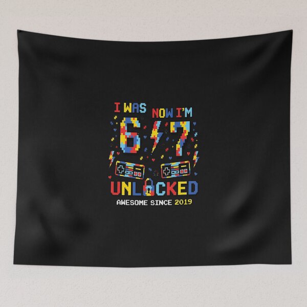 Item preview, I Was 6 Now I'M 7 Autism Awareness Gamer 7Th Birthday Boys  designed and sold by Happycapyco.