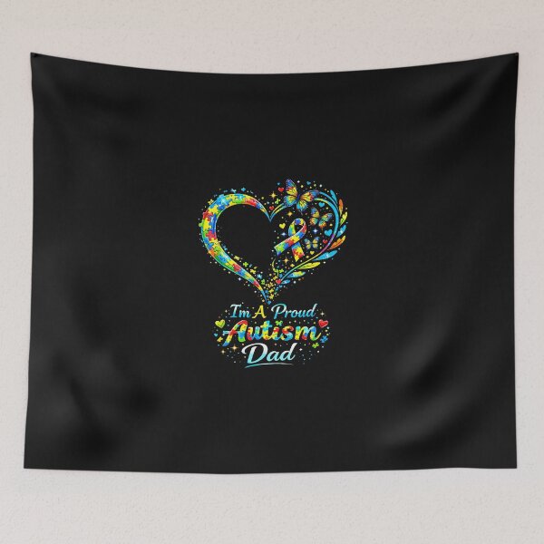 Item preview, I'M A Proud Autism Dad Autism Awareness Heart designed and sold by Happycapyco.