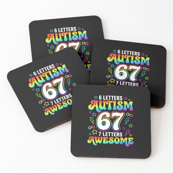 Item preview, 6 Letters Autism 7 Letters Awesome 67 Neurodiversity Pride designed and sold by Happycapyco.